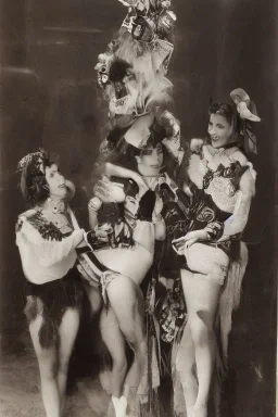 Four Ziegfeld Girl on short jeans