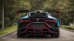 Lamborghini Urus MANSORY Fused with Lamborghini Veneno, Super Detailed, desktop wallpaper, 4K rear view, center