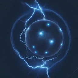 blue lightning orb, cloudy sphere of energy