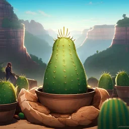 real life like cactus in the desert in arizona, grand canyon, anime