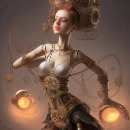 Biomechanical steampunk bailarina