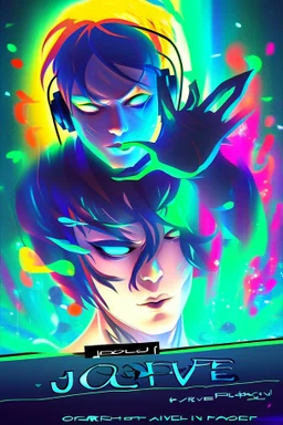 dj rave poster with ocean theme dark anime