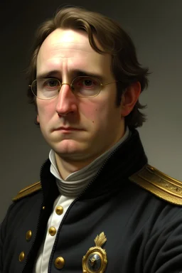 Portrait of a charismatic dictator as Napoleon, in the style of "bereitschaft" by Arno Beker, just won a XVIII century war