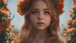 little girl, head and chest, perfect eyes, flowers, exquisite composition, beautiful detailed intricate insanely detailed octane render trending on artstation, 8k artistic photography, photorealistic concept art, soft natural volumetric cinematic perfect light, chiaroscuro, award-winning photograph, masterpiece, raphael, caravaggio, greg rutkowski, beeple, beksinsk