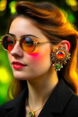 Beautiful of Dutch girl wearing sunglasses with Medieval brooch jewelry., Brooch, gold brooch and daimond, brooches for multiway dresses, decorative jewelry, designed to be attached to garments, decorated with enamel or with gemstones, The best brooch jewelry designs, wildlife as gold brooch design, modern brooches