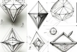 4 Analysis of diamond concepts into lines and shapes sketches