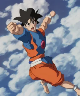 Goku, avatar blue body style, fighting pose, muscular body, shirtless, volumetric details, hyper realism, unreal engine 5