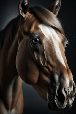 Horse with photo realistic eyes