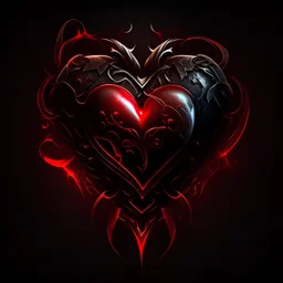 fantasy red heart icon, black background