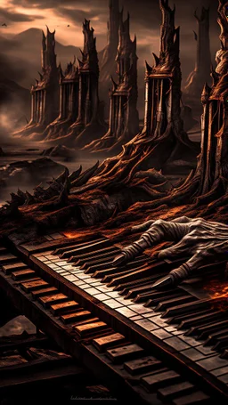 hands on an old piano keyboard