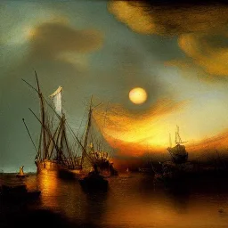 Rembrandt, stars, planets, ships