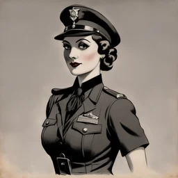1920s cartoon of a female cop