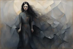 Artists Richard Burlet and Tran Nguyen…the girl from nowhere…otherworldly ethereal beauty… Shadow-Soul Black…Wanderer Ink…Dusk-Drifter Grey…Solitary Figure Umber… Modifiers: Zdzisław Beksiński Picasso naive art Henri Matisse Alex Grey Andy Warhol Paul Klee Wassily Kandinsky Otto Dix Paul Cezanne Ernst Ludwig Kirchner Tim Burton graffiti Johannes Vermeer Francis Bacon Max Ernst Pino Daeni Jasper Johns Egon Schiele Mondrian Georgia O'Keeffe M.C. Escher Yuko Shimizu Joan Miró Louis Wain Victo Ngai