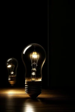 LED light bulb photos dark interior realistic