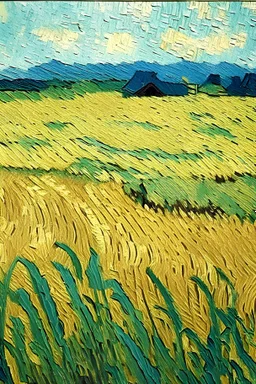 landscape of cornfield by Vincent Van Gogh
