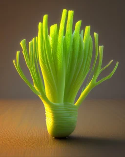 small Fennel. Realistic photo. HD. Glowing. 3d style