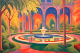 at night in the garden of the Palace of Good and Evil by artist "Tittynope",by artist "Georgy Kurasov", by artist "Albert Gleizes",by artist "William Merrit Chase"