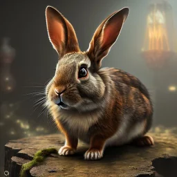 steampunk rabbit, extremely detailed, UHD, 8k,The close-up camera effect,sharp focus,perfect, background forest,position,hyperphotorealistic