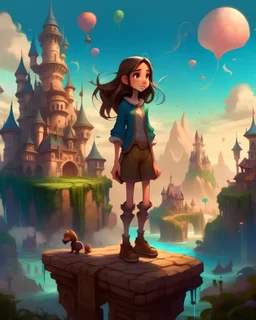 a teenager in a fantasy world, disney style