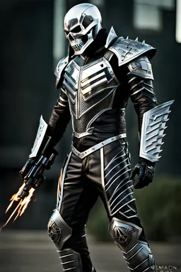 Ghost Rider in futuristic armor, photograph