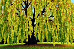 pop art pixels 1000 images willow leaves tree abstract style of william morris