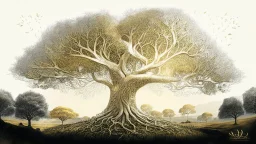 Valinor, tolkien, one giant golden tree, one giant silver tree