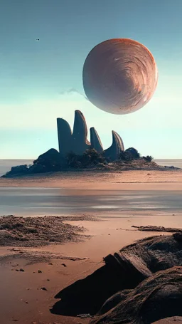 sci-fi landscape with planet