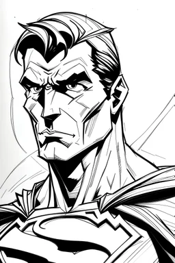 clean outline art; superman
