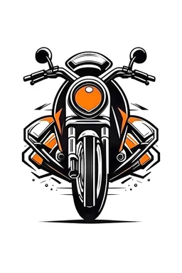 LOGO design, motorcycle, The front half of the car, flat style, 2d , white background, vector
