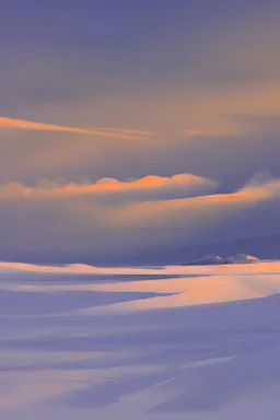 snow, sky with starts, simple paint landscape background