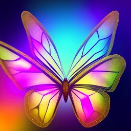 colored butterfly, luminous background