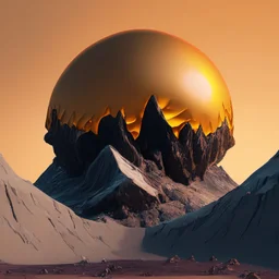 the broken sun melts down the mountain