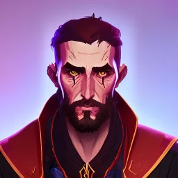 Portrait of a 30 year old strange warlock