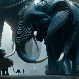 xenomorph elephant hybrid, photorealism, movie screen capture, horror, sci-fi, retrofuturism,