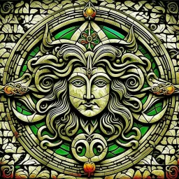Absolutely, let’s infuse your prompt with vibrant hues! "Symbol of Sicily: The iconic Medusa head at the center offers protection against evil with its piercing gaze. Encircled by three dynamic legs, each representing the ceaseless motion and energy of life on the island. A kaleidoscope of vivid colors—brilliant golds, fiery reds, and lush greens—bring this emblem to life, symbolizing the rich cultural tapestry and natural beauty of Sicily. The warm and harmonious hues evoke the island's sun-so