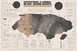 extraterrestrial infographic about being a human, made by alien, black grainy background, several stranges gliphs, few information, few text with big characters