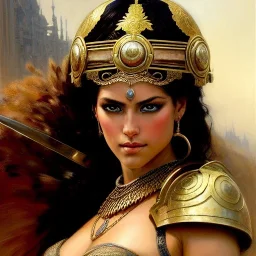 portrait beautiful face female gladiator ,busty,ancient metal armor balanciaga fashion clothe painting by gaston bussiere, greg rutkowski, yoji shinkawa, yoshitaka amano, tsutomu nihei, donato giancola, tim hildebrandt, oil on canvas, cinematic composition, extreme detail,fit full head inside picture,16k