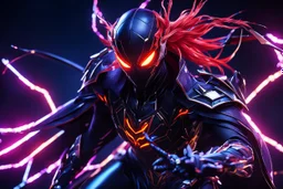 Hot Silk carnage in 8k solo leveling shadow artstyle, spider costum, dynamic pose, oshare kei, hurufiyya, rtx , neon lights, intricate details, highly detailed, high details, detailed portrait, masterpiece,ultra detailed, ultra quality