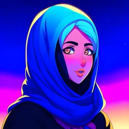 A hejab girl , vectorized , anime , 8k