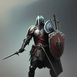 franz frazetta style, knight with sword and shield, dark soul like