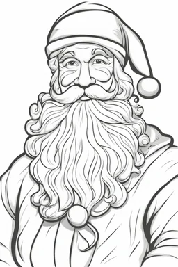 Santa Claus simple outline art for coloring page