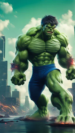 Hulk as Sonic surreal 8K image