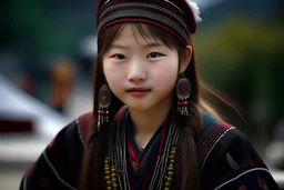 photo of 22 year old fair-skinned China minority tribe girl