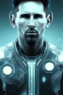 lionel Messi face style cyberpunk