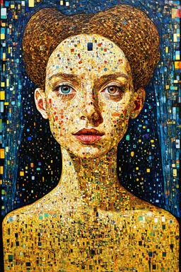 the void between who you are and who you are becoming; surrealistic artwork with elements of Klee and Klimt