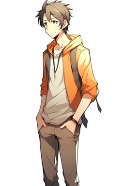 Anime man side character with a sport clothes, aged 26 , looks lovely