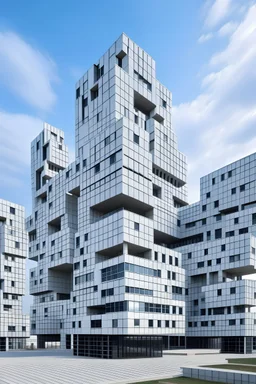 Edificio arquitectónico impresionante con cubos grandes