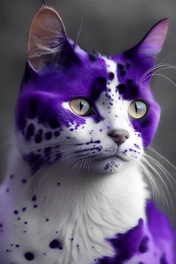 A cat with purple spots