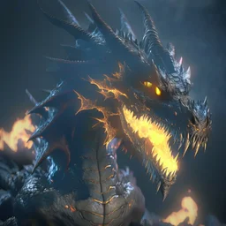 dark dragon,radioactive cloud, unreal engine 5, 8k resolution, photorealistic, ultra detailed