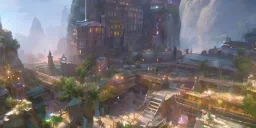 video game level design, city environment, concept art, cinematic